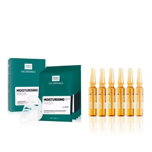 MartiDerm Bella-Soft Cotton Moisturising Mask (Box of 10x25ml) + Proteos Hydra Plus SP (Moisturising Ampoule with Sun Protection - SPF15), $42.75