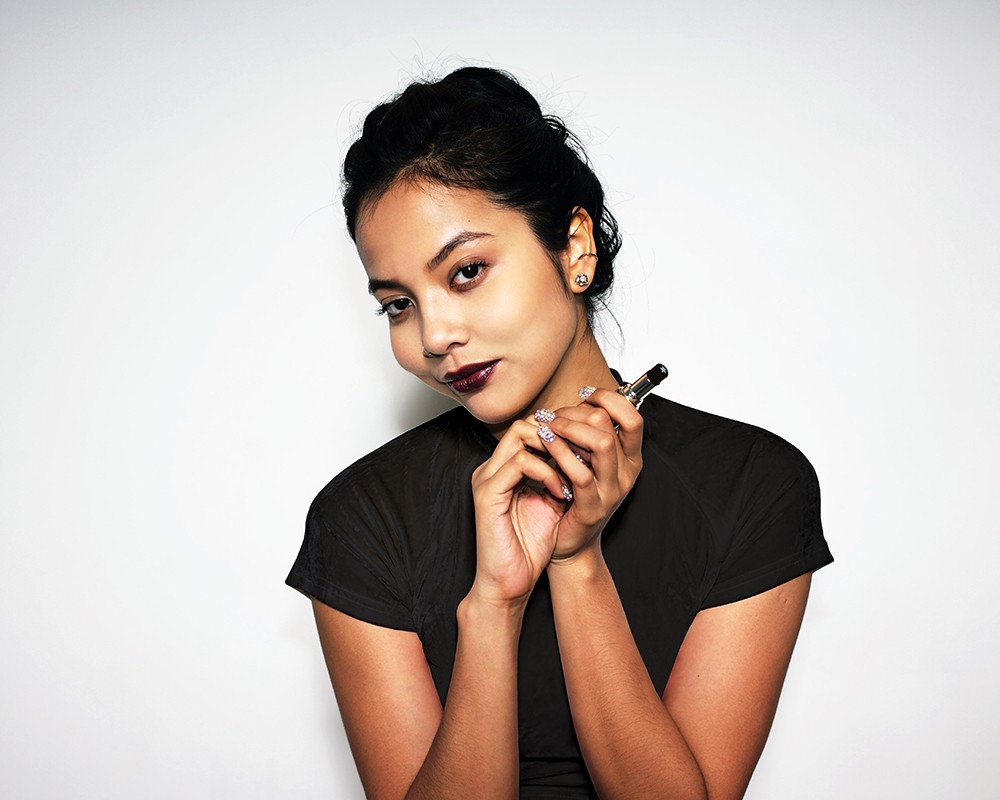 Aisyah wears YSL Beauty Rouge Volupté Rock’N Shine in 16 Black Tunes